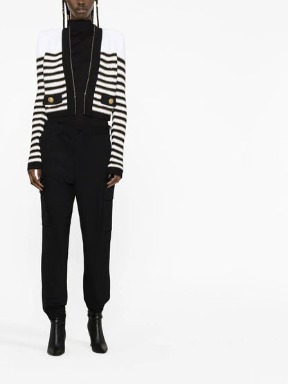Striped Cropped Jacket