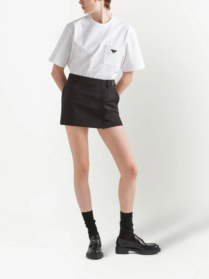 Triangle-Logo Cotton T-Shirt