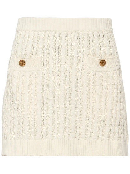Cable-Knit Cotton Miniskirt
