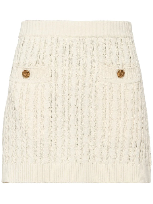 Cable-Knit Cotton Miniskirt