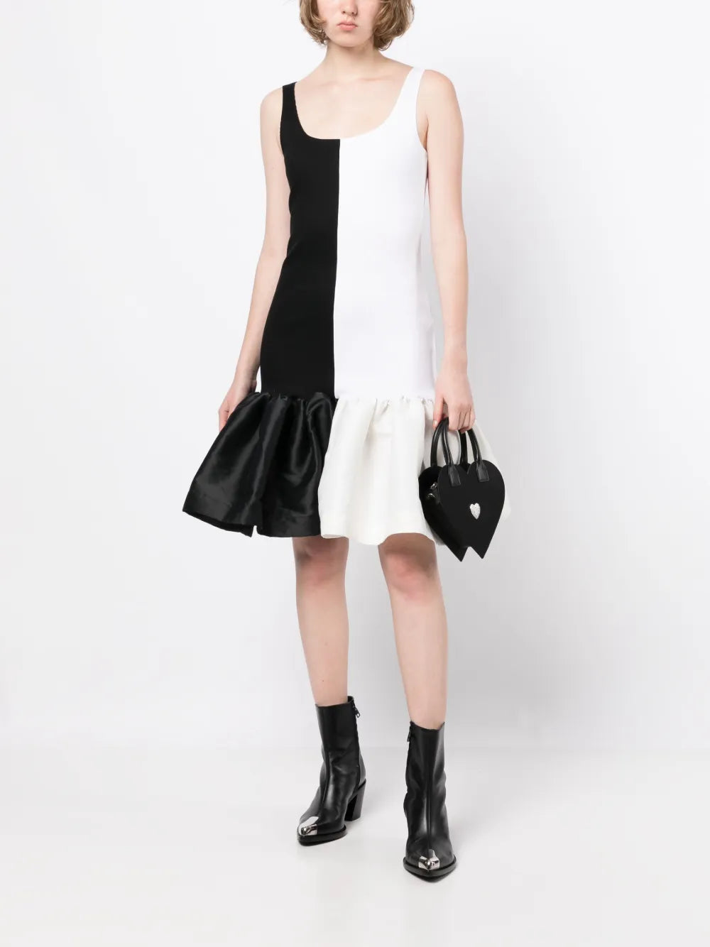Puff-Hem Sleeveless Dress
