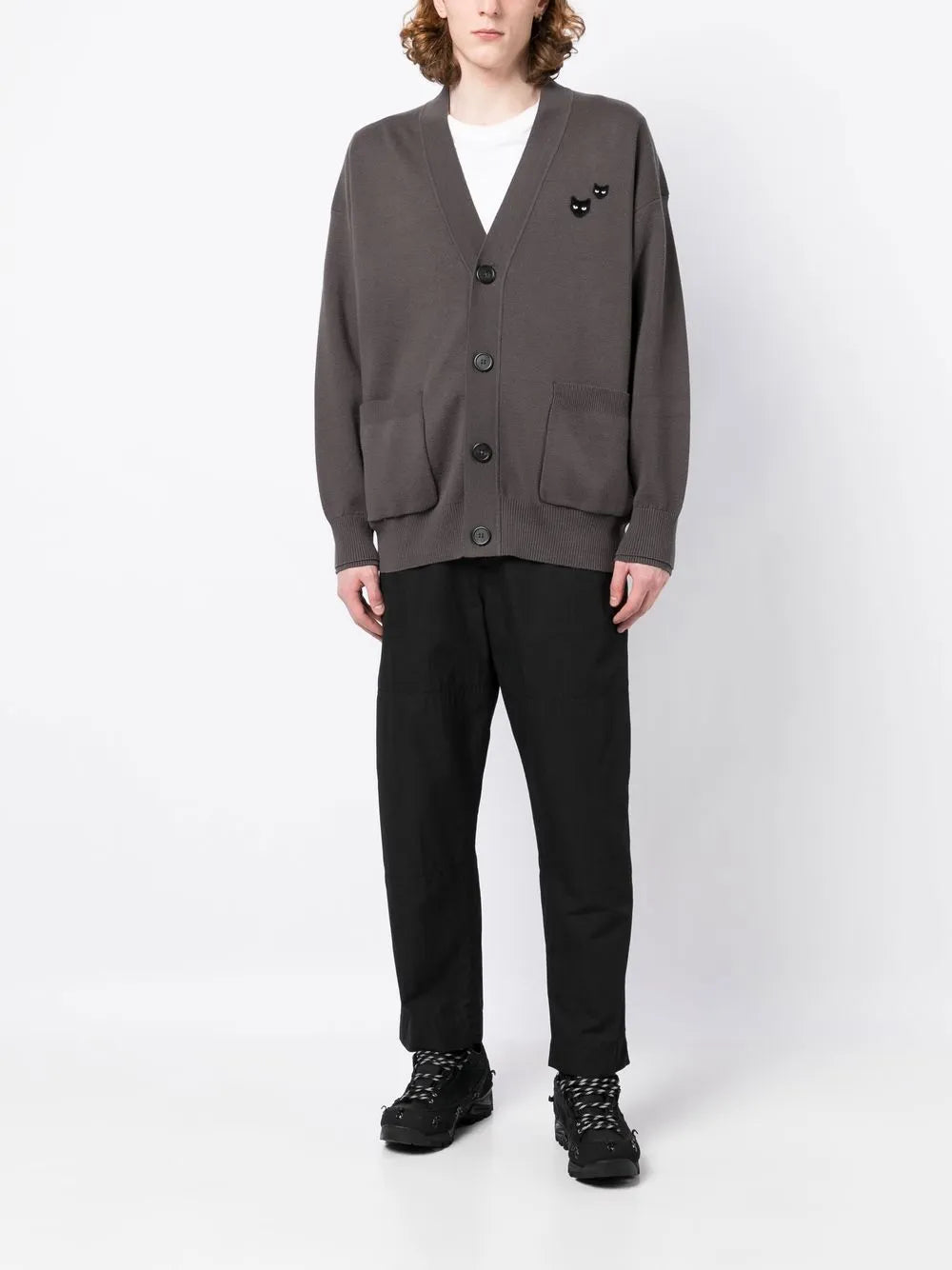 Twin Panther Cotton-Cashmere Cardigan