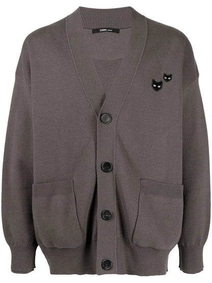 Twin Panther Cotton-Cashmere Cardigan