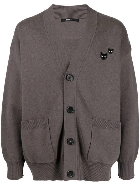 Twin Panther Cotton-Cashmere Cardigan