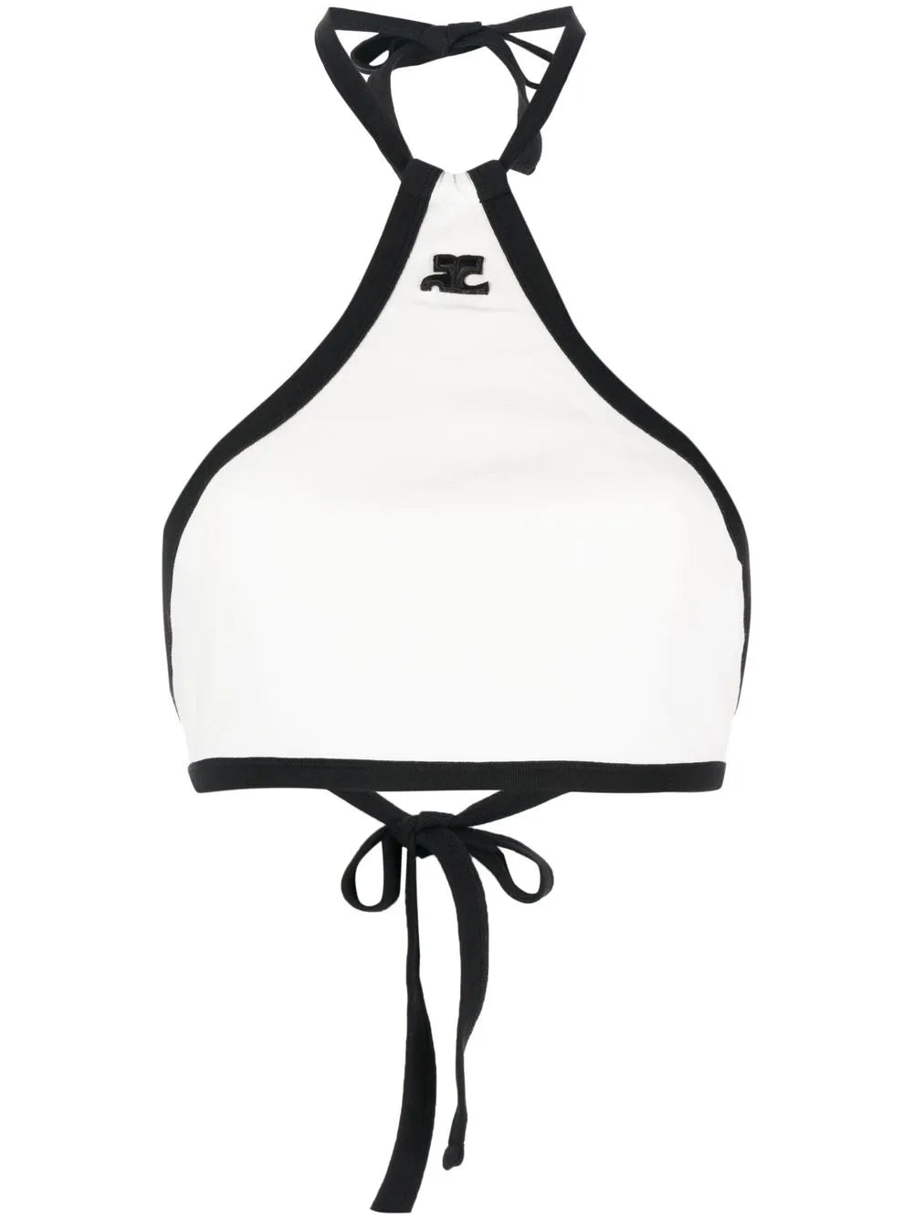 Two-Tone Halterneck Crop Top