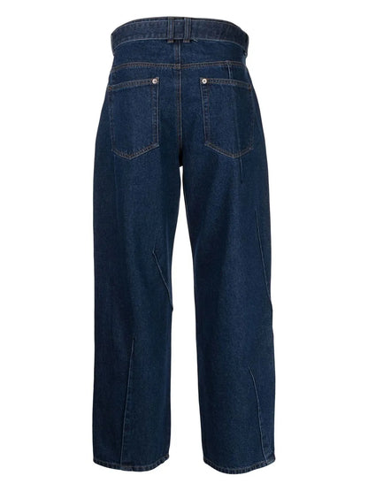 Multi-Dart Straight-Leg Jeans