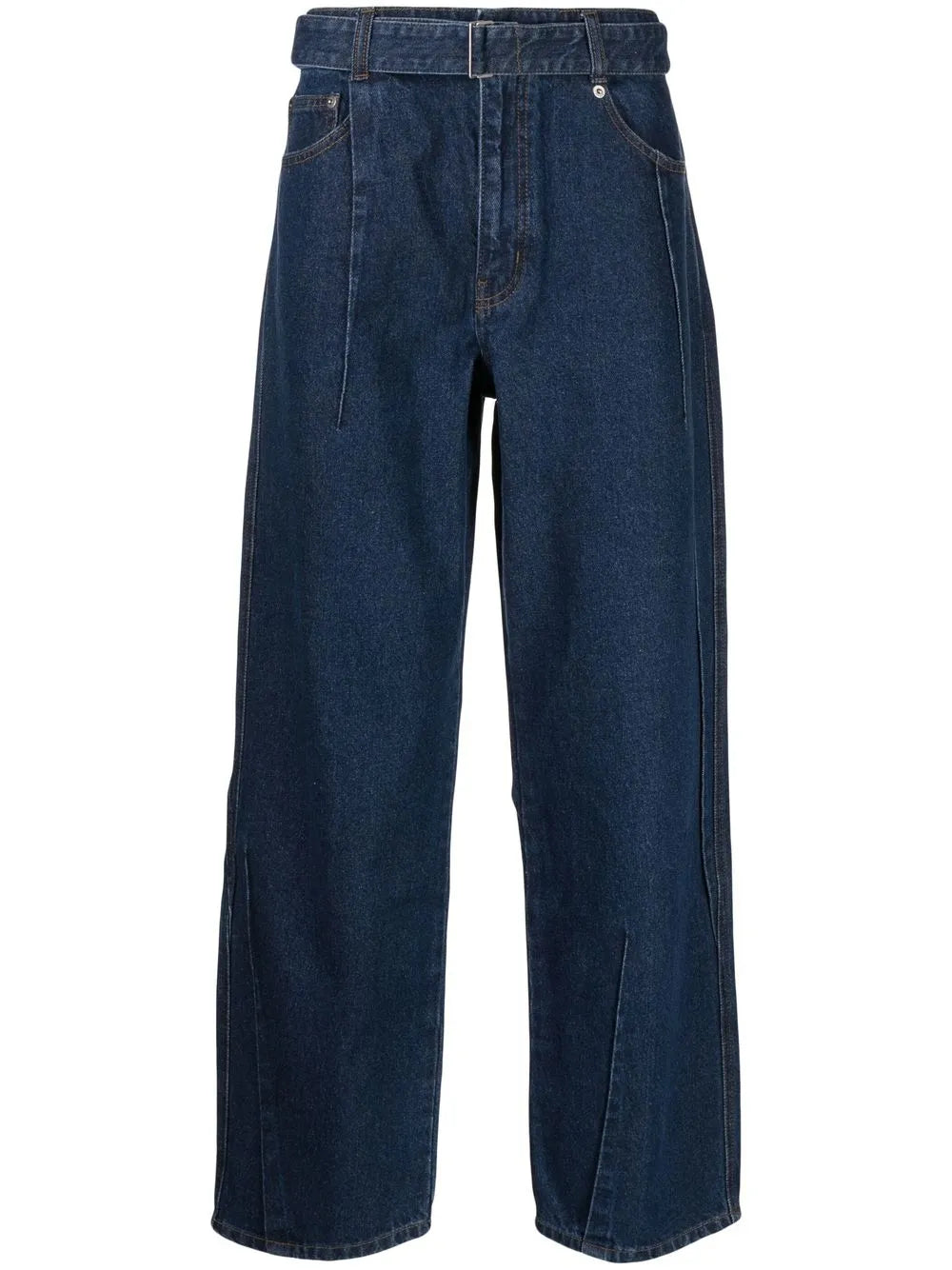 Multi-Dart Straight-Leg Jeans