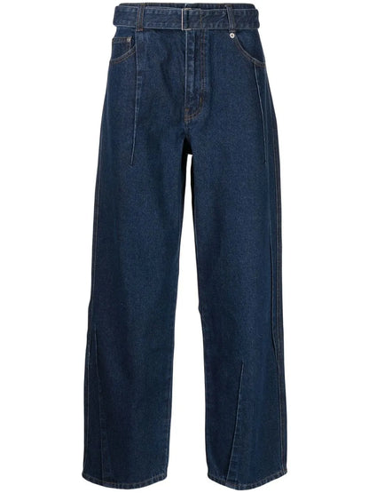 Multi-Dart Straight-Leg Jeans