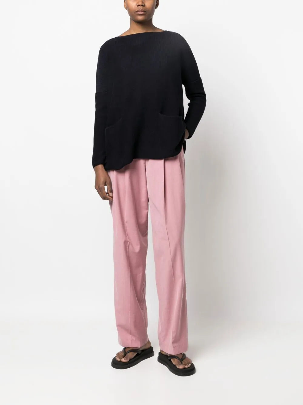 Open Pocket Boat Neck Jumper