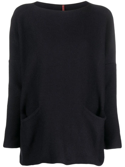 Open Pocket Boat Neck Jumper
