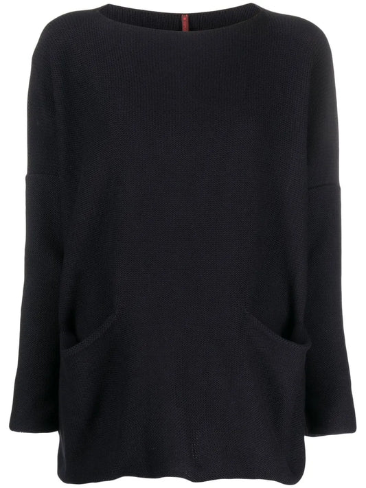 Open Pocket Boat Neck Jumper