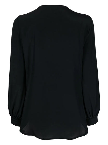 Keyhole-Neck Blouse