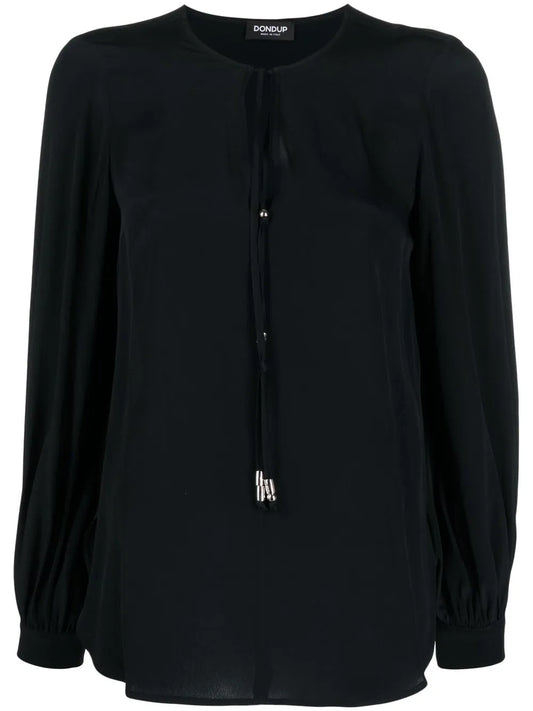 Keyhole-Neck Blouse