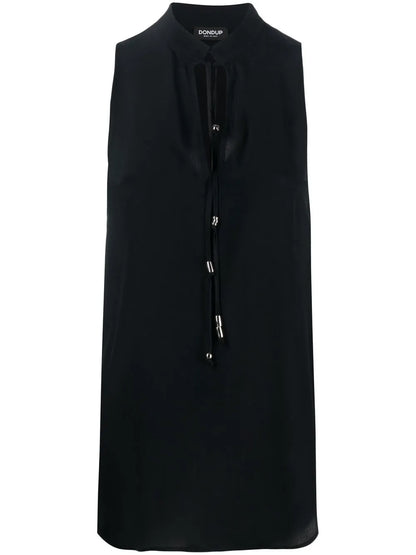 Keyhole-Neck Sleeveless Dress