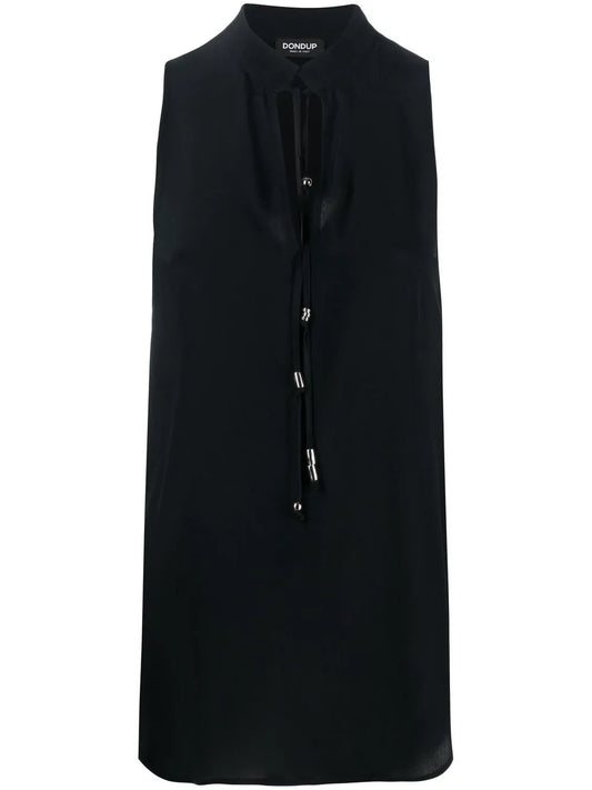 Keyhole-Neck Sleeveless Dress