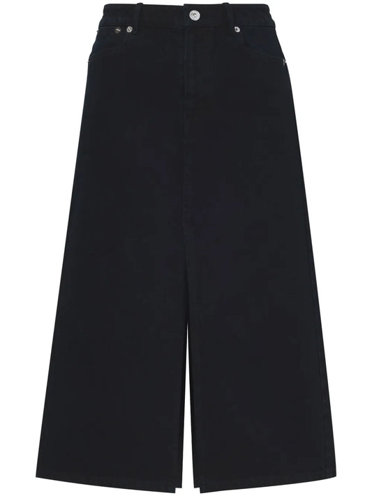 Sloan Washed-Denim Mid Skirt