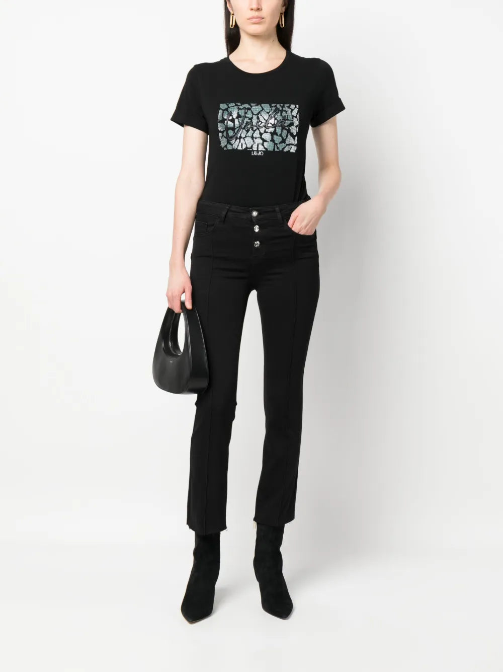 Logo-Embellishment Stretch-Cotton T-Shirt