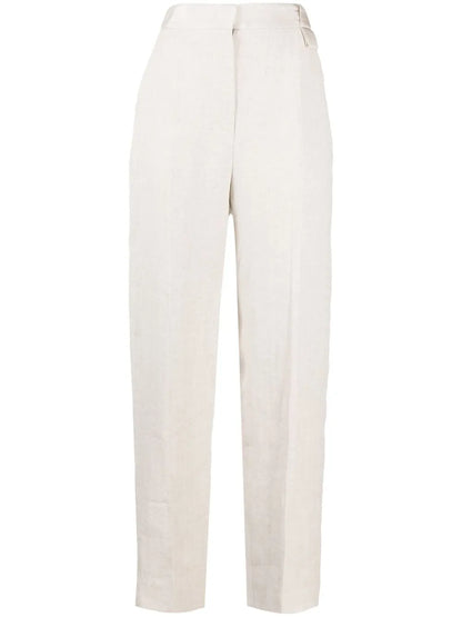 Pressed-Crease Straight Trousers