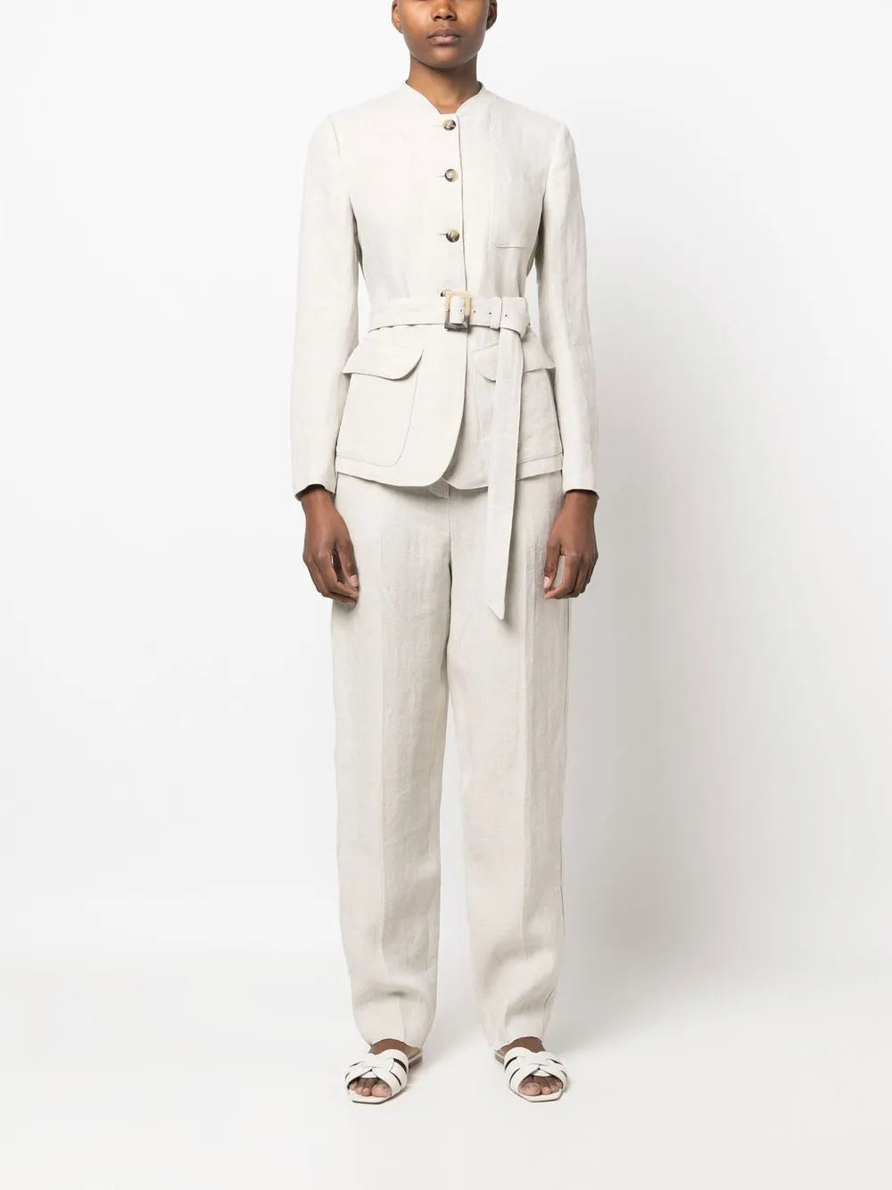 Pressed-Crease Straight Trousers