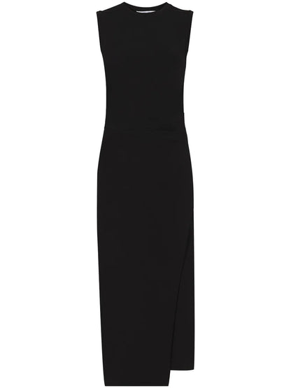 Asymmetric Jersey Midi Dress