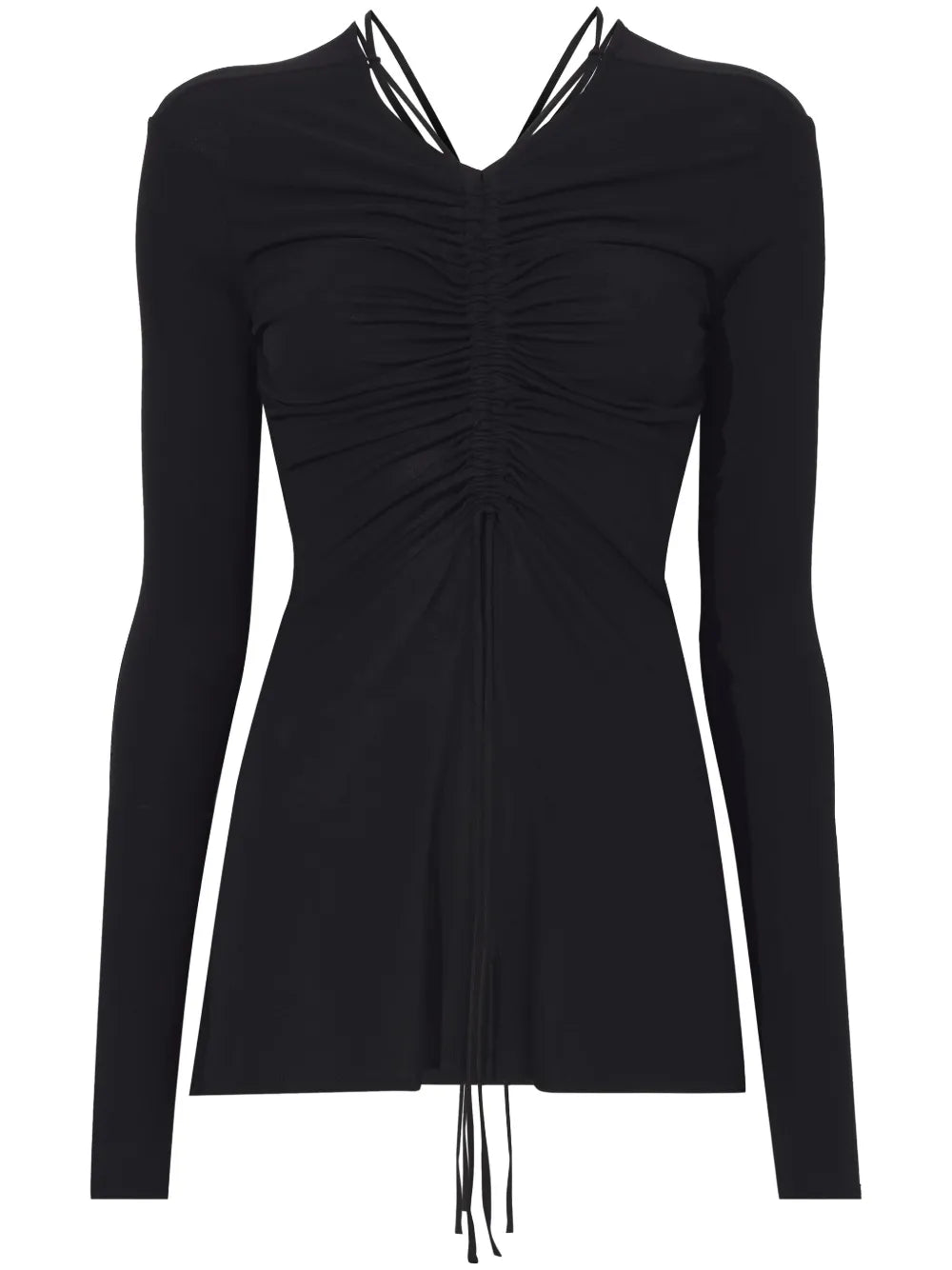 Gathered-Detail Long-Sleeve Top