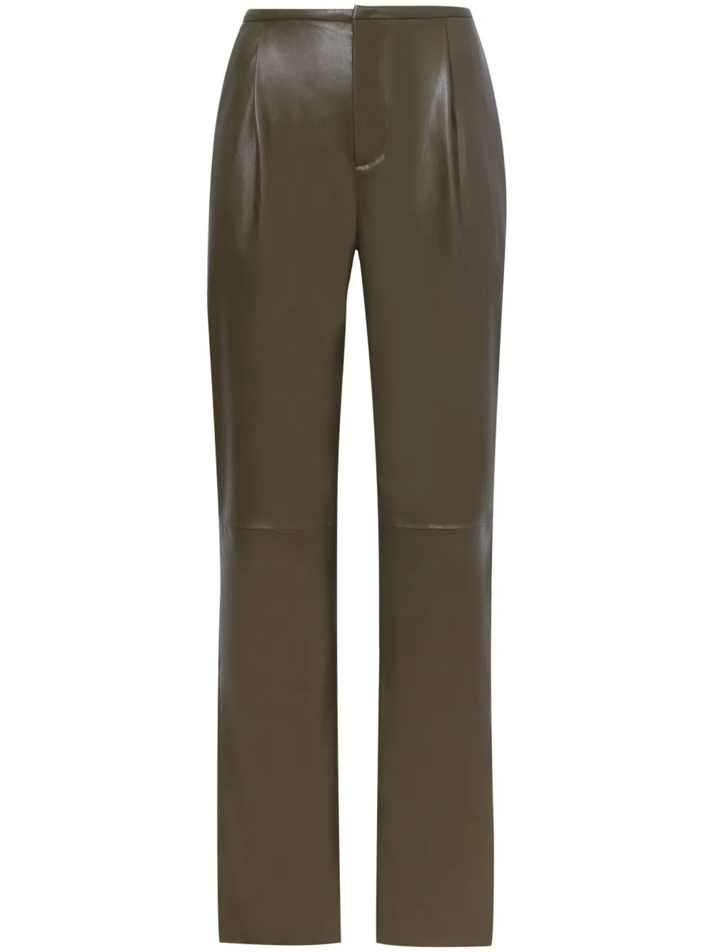 Faux-Leather Straight-Leg Trousers