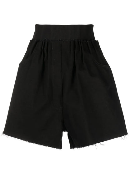 High-Waisted Cotton Shorts