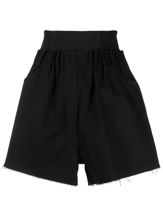 High-Waisted Cotton Shorts