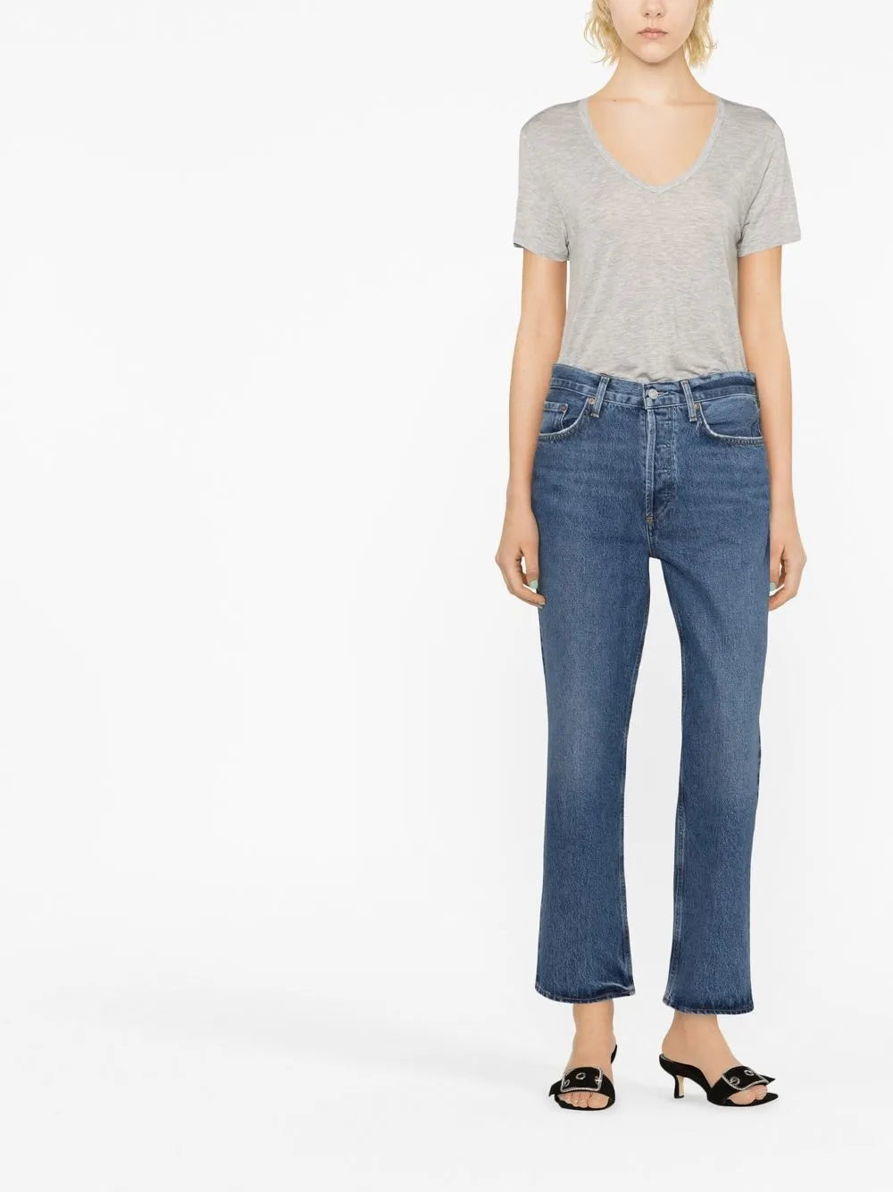 Organic-Cotton Cropped Jeans