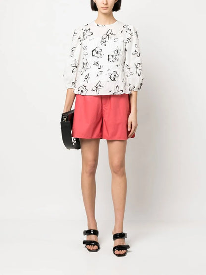 Elasticated-Waistband Plain Shorts