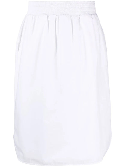 Elasticated-Waist Midi Skirt