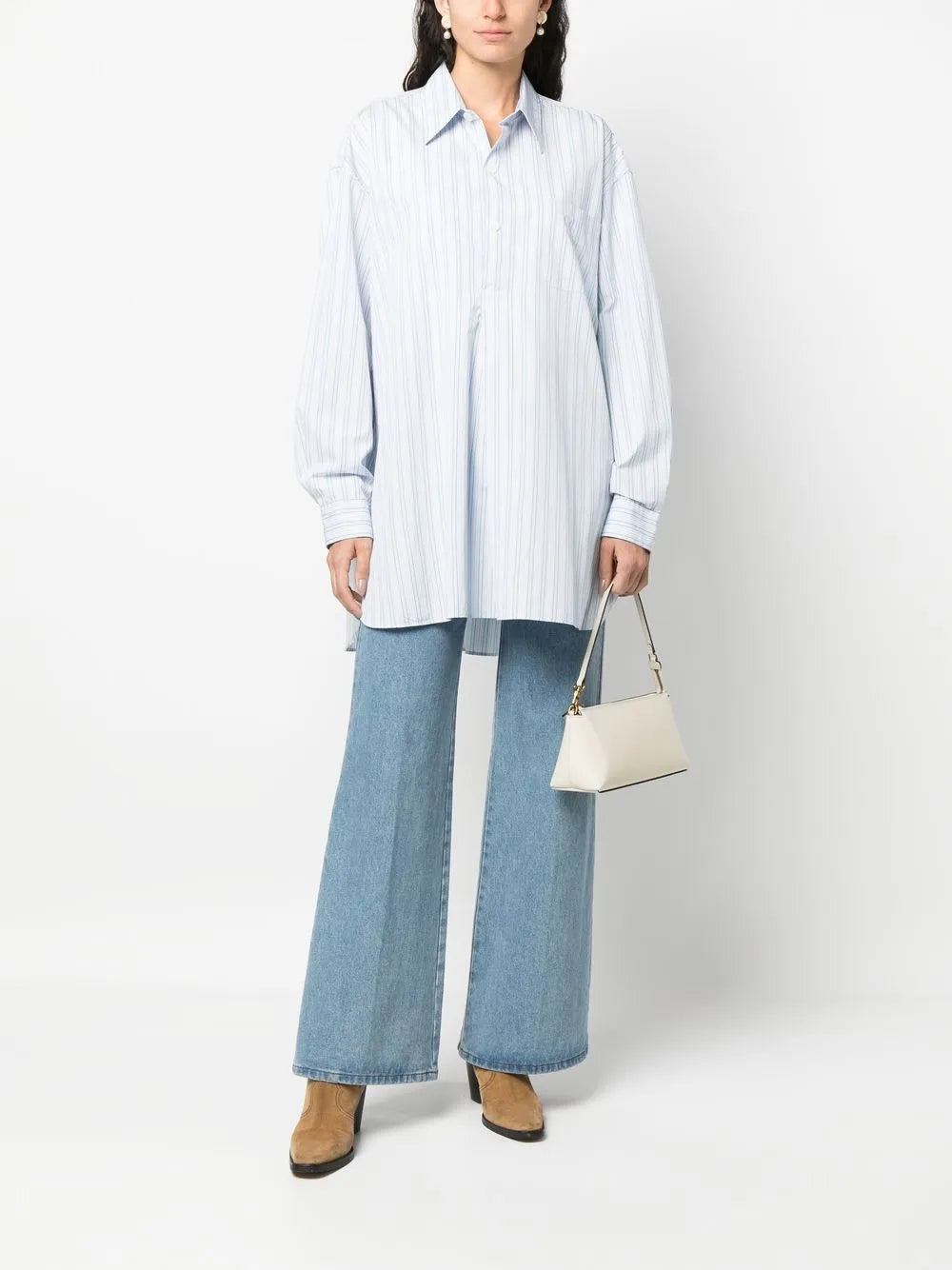 Striped Oversized Long-Sleeve Shirt