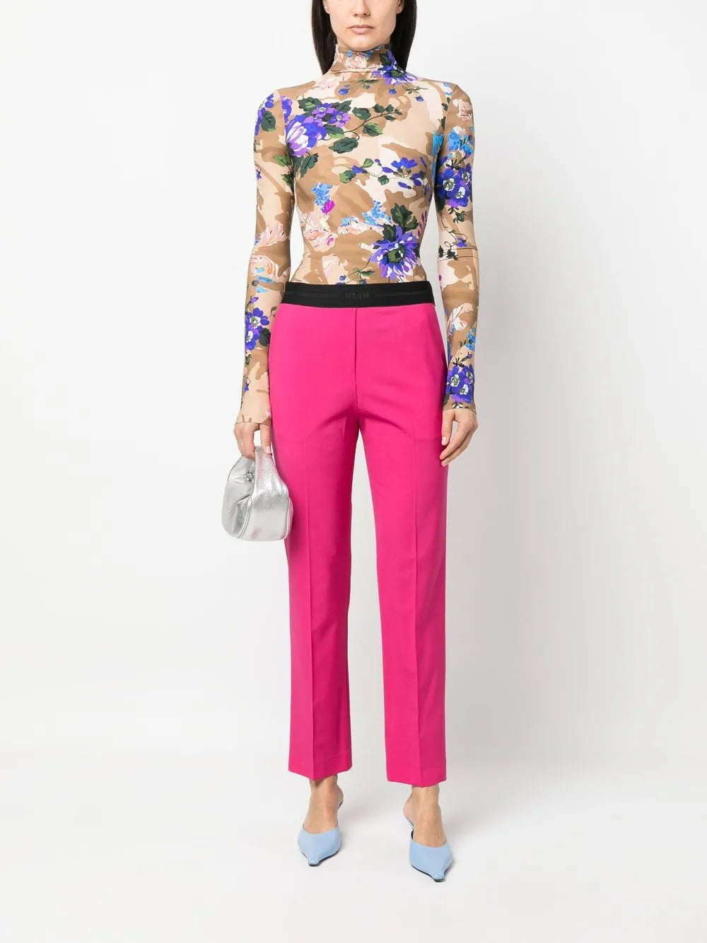 Contrast Waistband Trousers