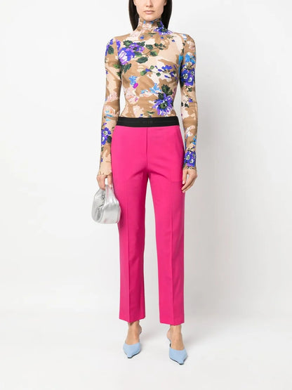 Contrast Waistband Trousers