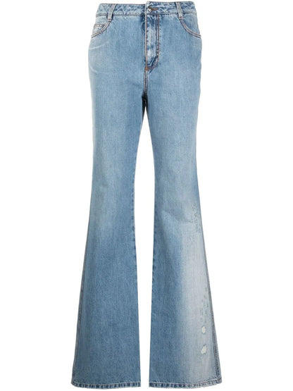 Light-Wash Flared Jeans