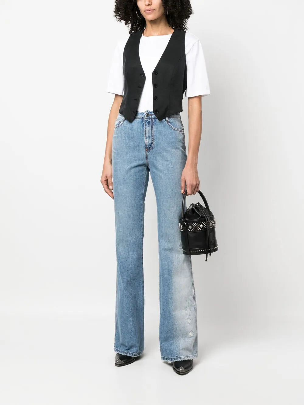 Light-Wash Flared Jeans