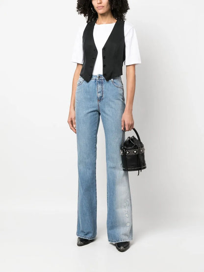 Light-Wash Flared Jeans