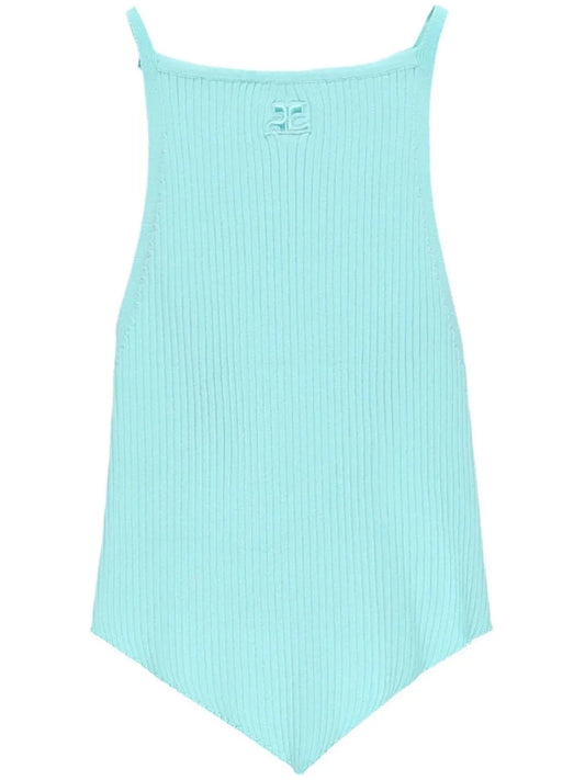 Pointy Rib-Knit Tank Top