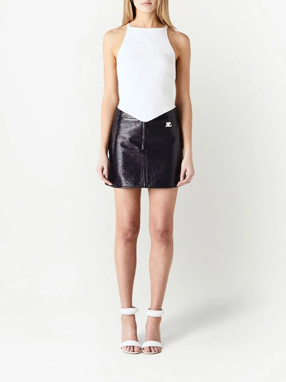 Pointy Rib-Knit Tank Top