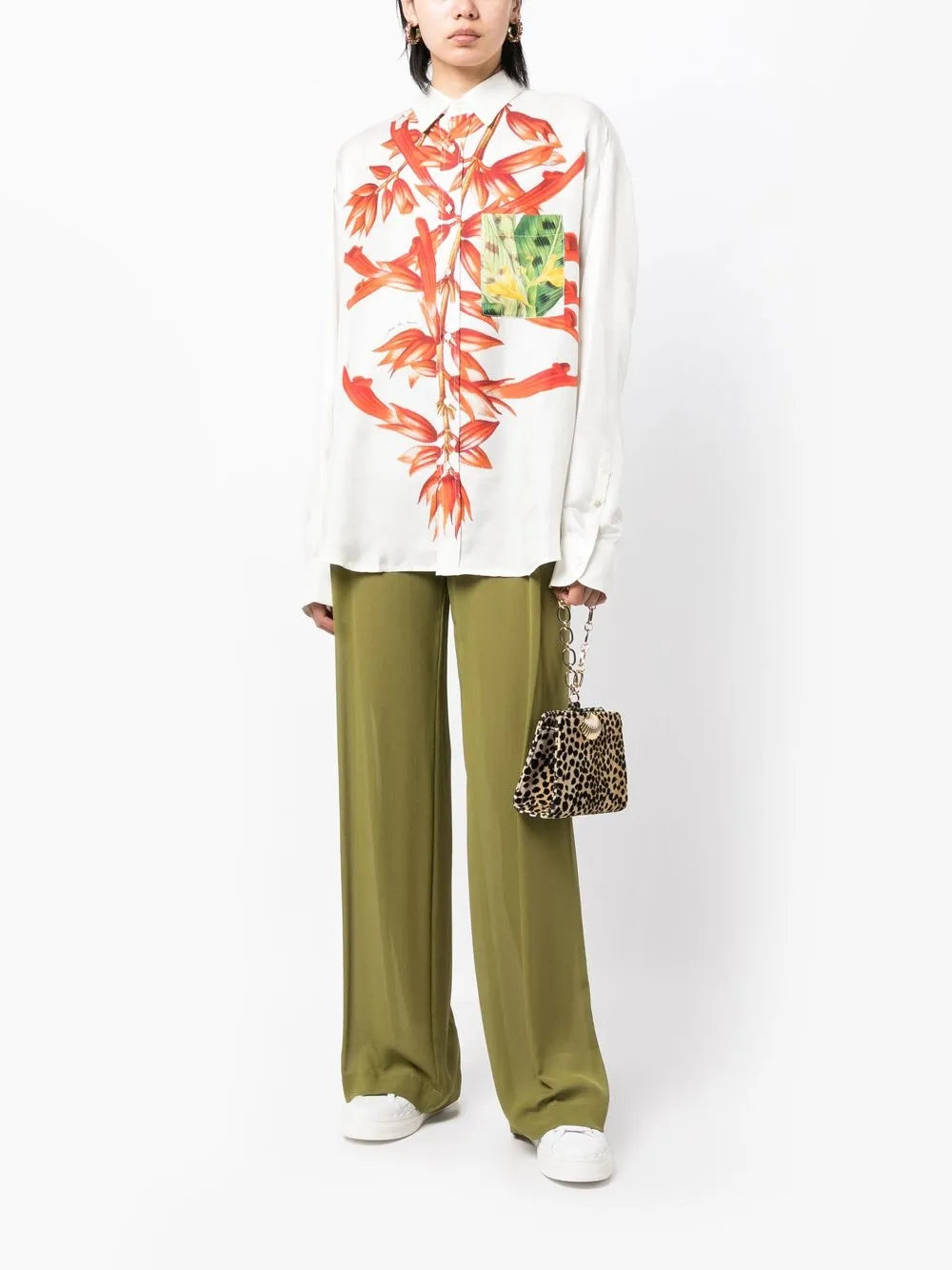 Floral-Print Silk Shirt