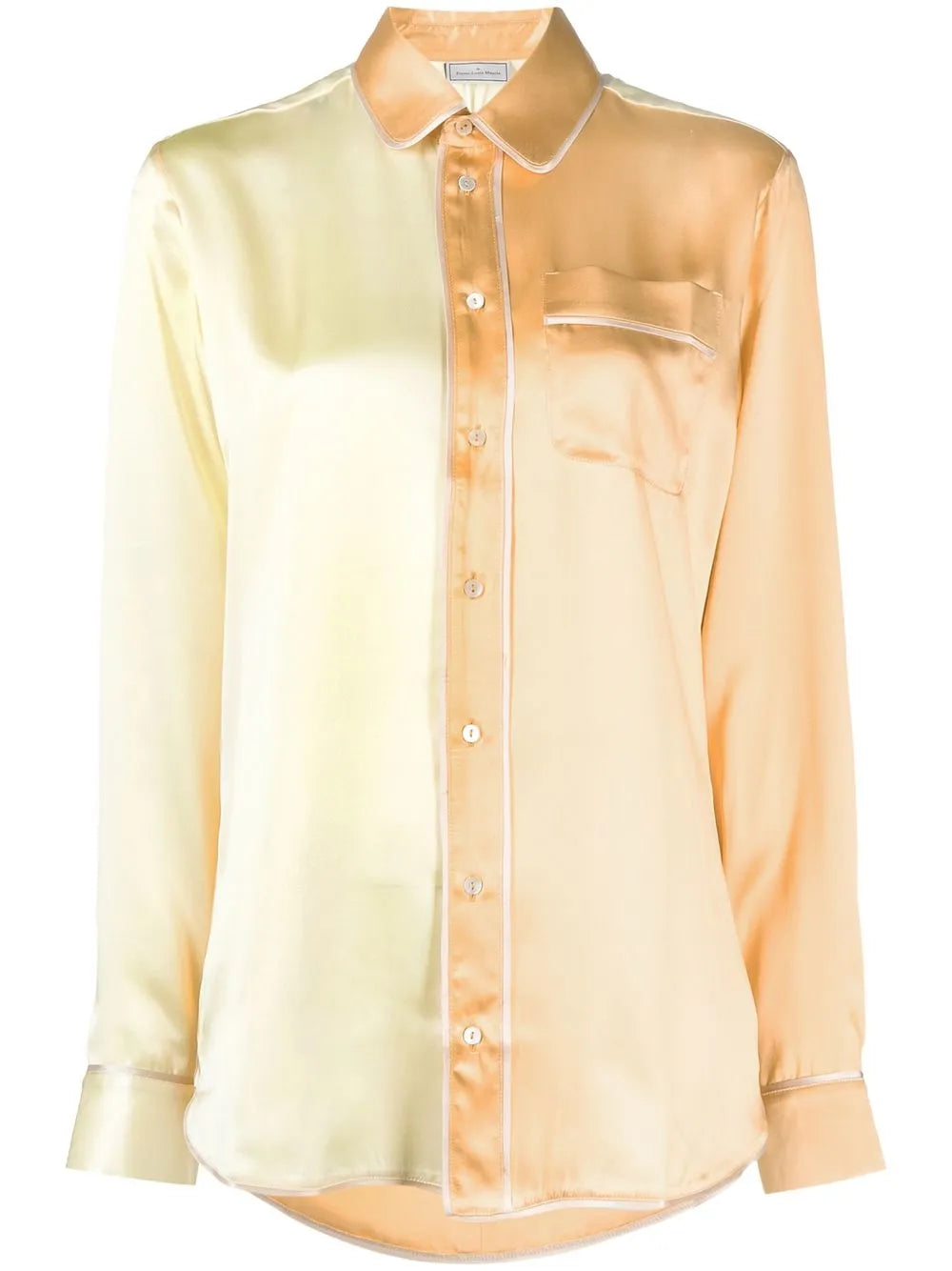 Two-Tone Silk Pyjama Shirt