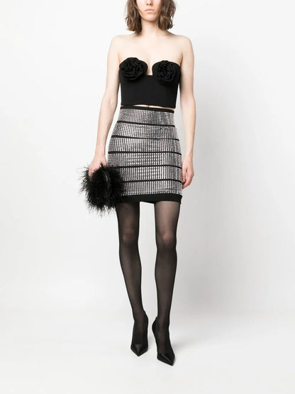Crystal-Embellished Mini Skirt