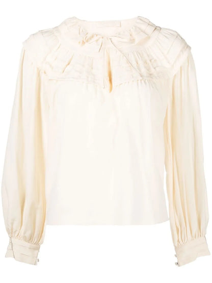 Aria Ruffled Silk Blouse