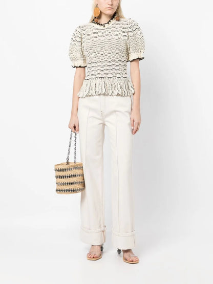 Logo-Patch Wide-Leg Jeans