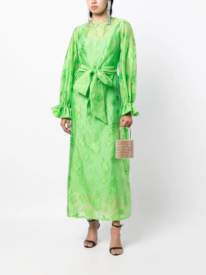 Lena Floral-Embroidered Maxi Dress