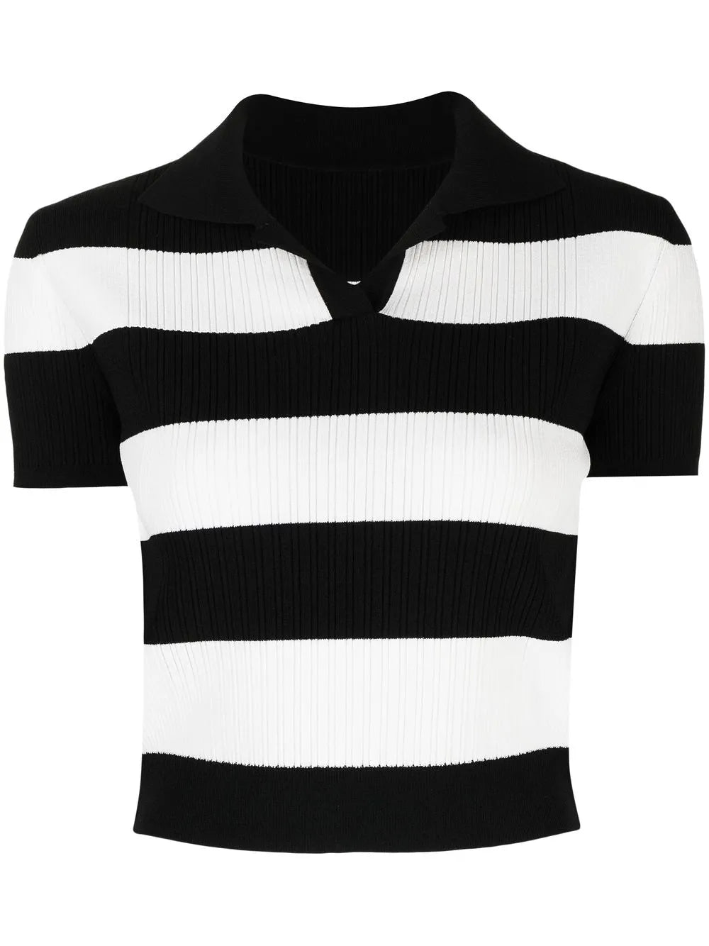 Horizontal-Stripe Cropped T-Shirt