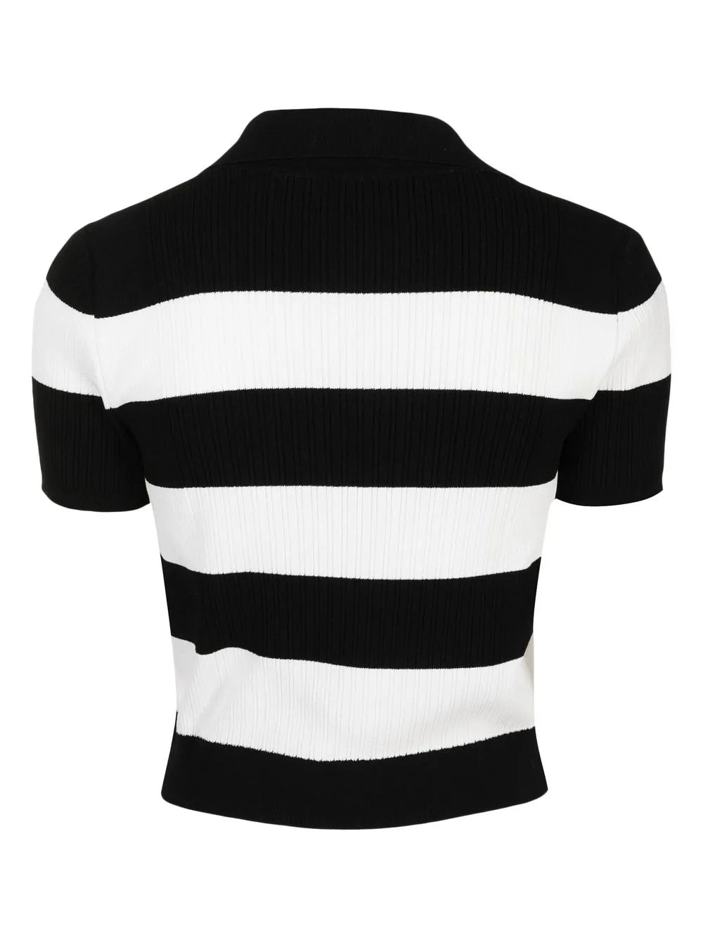 Horizontal-Stripe Cropped T-Shirt