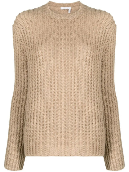 Crew-Neck Waffle-Knit Jumper