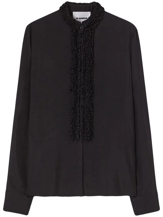 Ruffle-Trim Long-Sleeved Shirt