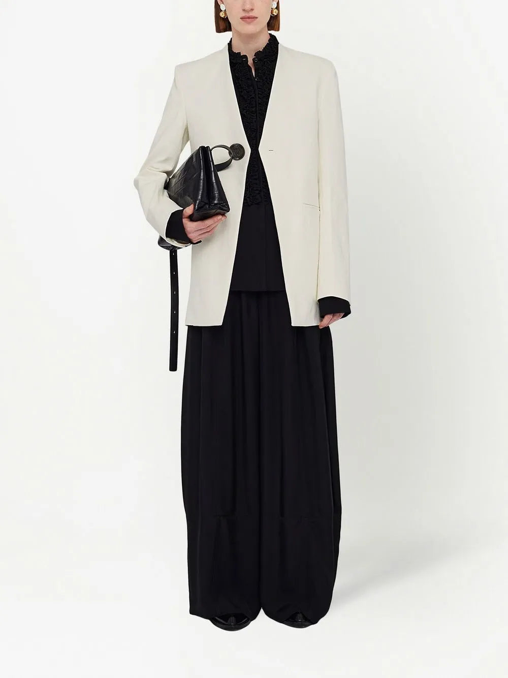 Ruffle-Trim Long-Sleeved Shirt
